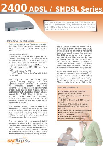 2400ADSL / SHDSL Series - CompTek