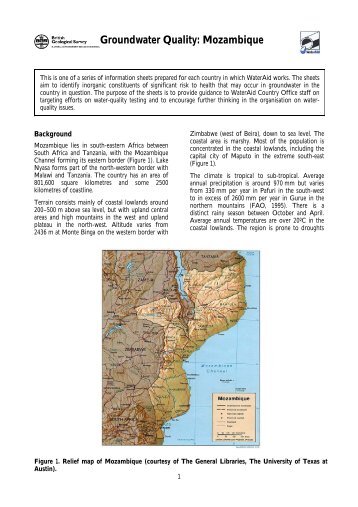 Groundwater quality information Mozambique - WaterAid