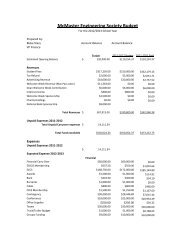 2012 MES Budget Report - McMaster Engineering Society