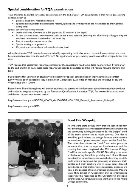 Hobart College Newsletter 3 2011 - Tasmanian Academy