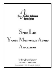 SPIKE LEE MOTIVATION AWARD - The Jackie Robinson Foundation