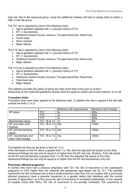 Fetal Medicine Foundation First Trimester Screening