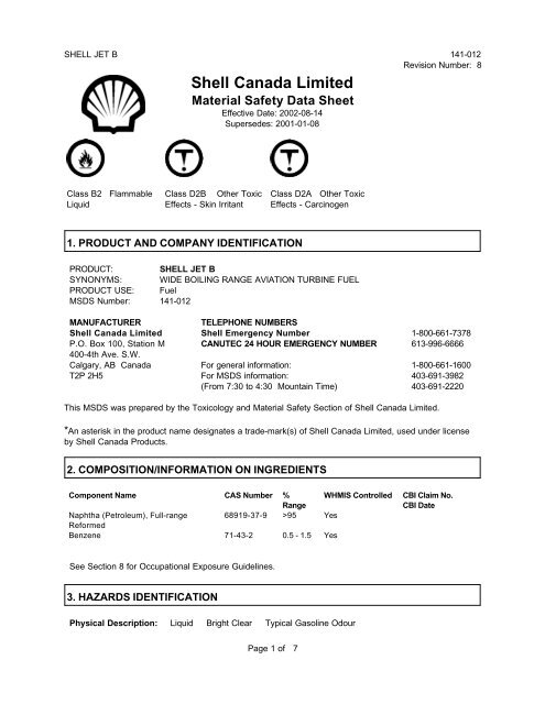 jet fuel msds