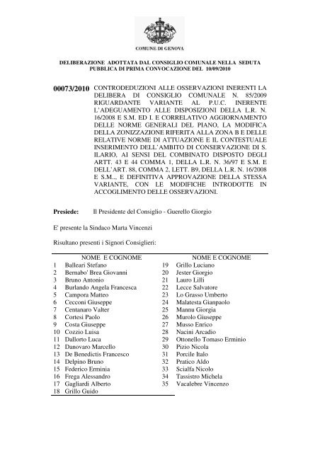 delibera CC n73.pdf - Urban Center - Comune di Genova