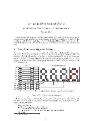 Lecture 4: Seven Segment Display - TU Clausthal