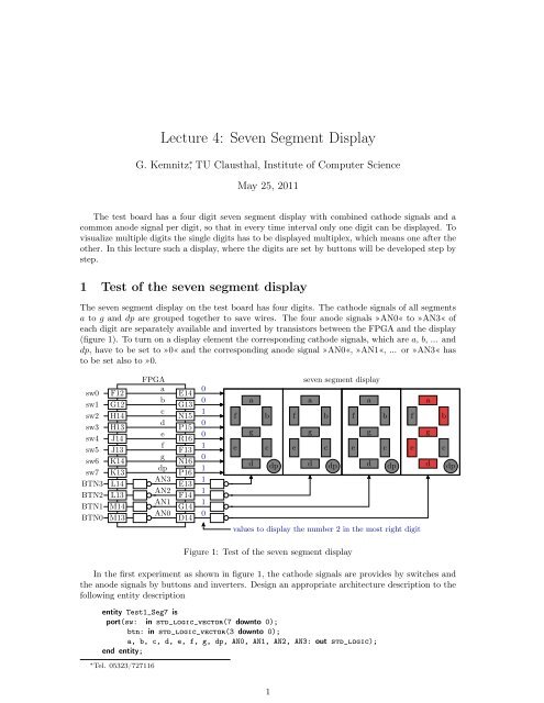 Lecture 4: Seven Segment Display - TU Clausthal