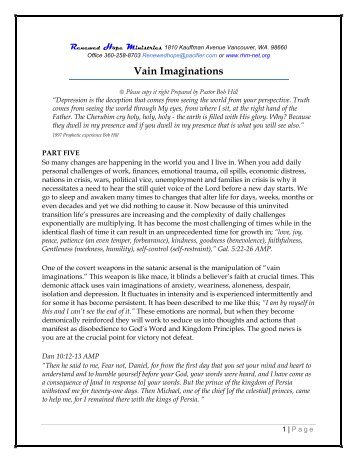 5. Don't Yield To Vain Imaginations - Rhm-Net.org