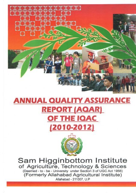 Annual Quality Assurance Report 2010-12 - Shiats.edu.in
