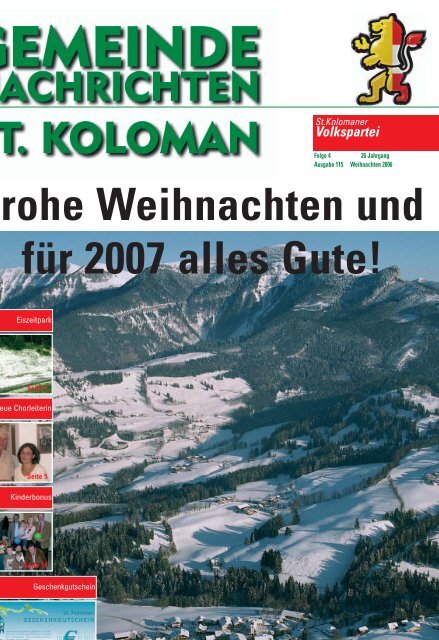 Gemeindezeitung Winter 2006 - St. Koloman