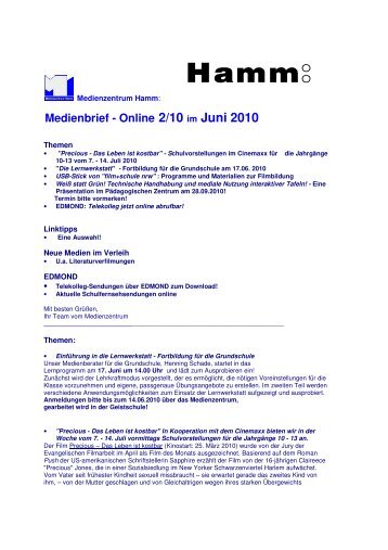 Medienbrief - Online 2/10 im Juni 2010 - Medienzentrum Hamm ...