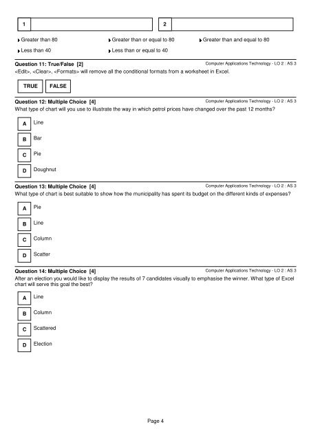 XT â CAT Grade 11 â Spreadsheets - Teacher's Monthly