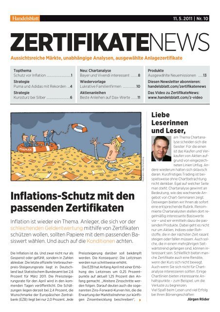 Inflations-Schutz mit den passenden Zertifikaten - Handelsblatt