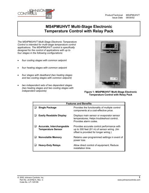 MS4PMUHVT Multi-Stage Electronic Temperature Control with ...