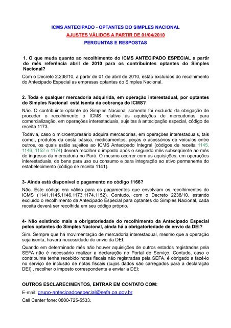 Ajustes vÃ¡lidos a partir de abril de 2010 - Sefa