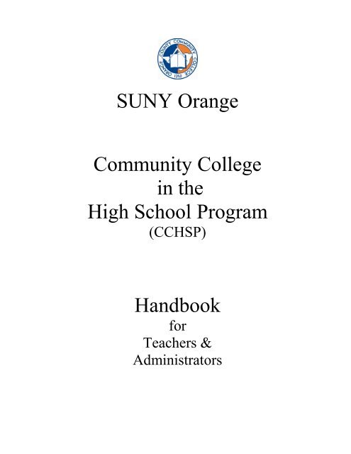 SUNY Orange Community College in the High School Program ...