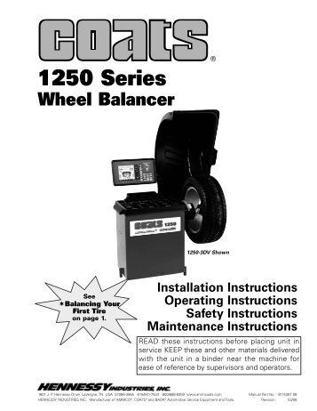 Coats 1250 Wheel Balancer - NY Tech Supply