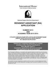 resident assistant (ra) - International House Berkeley - University of ...