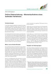 Online-Datenerhebung Momentaufnahme eines laufenden Verfahrens