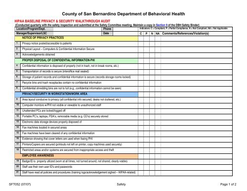 HIPAA Baseline Privacy Security Walk through Audit hipaa-baseline-privacy-security-walk-through-audit