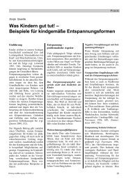 Was Kindern gut tut! – Beispiele für kindgemäße Entspannungsformen