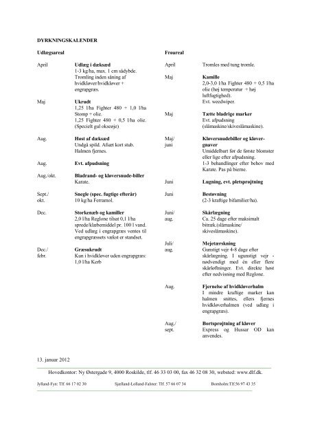 DYRKNINGSVEJLEDNING - DLF-TRIFOLIUM Denmark