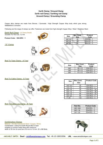 Earth Clamp / Ground Clamp Earth rod Clamp ... - Amiable Impex