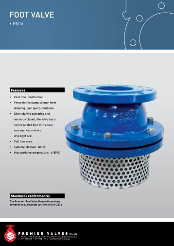 Foot ValVe - Premier Valves