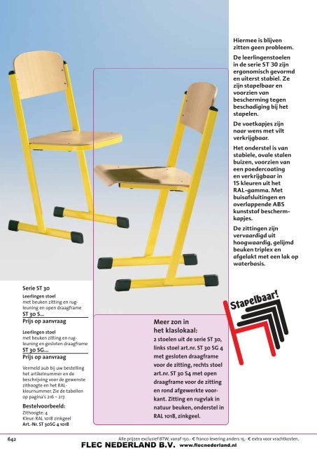 Leerlingentafels & -stoelen - FLEC Nederland BV