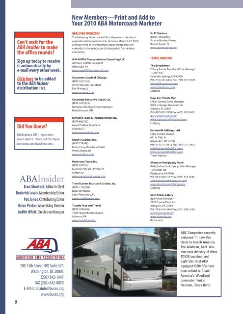 March 29, 2010 - American Bus Association