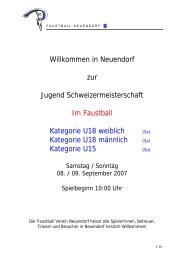 U15 / U18 Jugend-SM in Neuendorf - Swiss Faustball