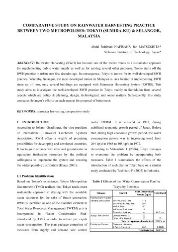 comparative study on rainwater harvesting practice between two