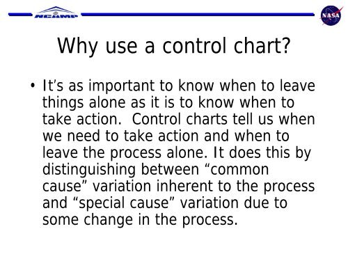 The use of Control Charts with Composite materials