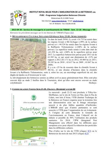 Sem. 13-18 : Message nÂ°09