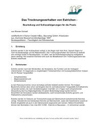 Das Trocknungsverhalten von Estrichen - IBF Troisdorf