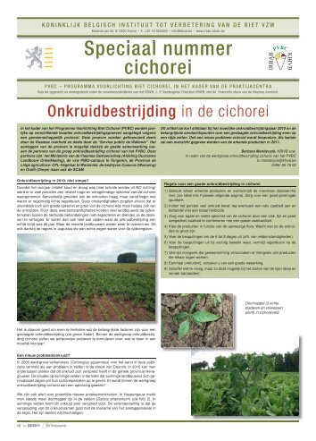 Speciaal nummer cichorei - Koninklijk Belgisch Instituut tot ...