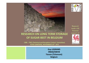 research on long term storage of sugar beet in belgium