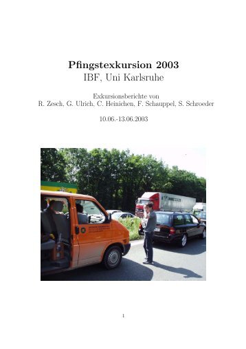 Pfingstexkursion 2003 IBF, Uni Karlsruhe