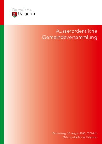 Raumprogramm der öffentlichen Bauten - Galgenen
