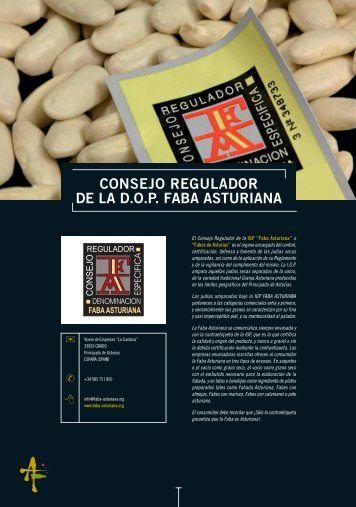 CONSEJO REGULADOR DE LA D.O.P. FABA ASTURIANA - Asturex