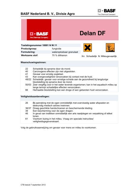 Etiket Delan DF - Basf