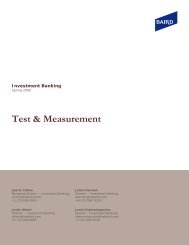 Test & Measurement - Robert W. Baird