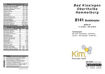 Bad Kissingen Oberthulba Hammelburg 8141 Busfahrplan - KOB