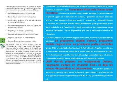 Etat des lieux de la gouvernance forestiÃ¨re Ã  Madagascar - PROFOR