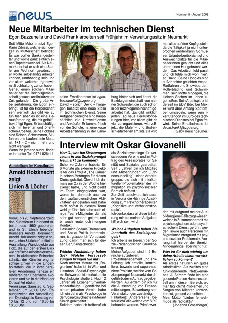 Infoblatt News Nr. 8 - August 2008 (PDF 516 KB)