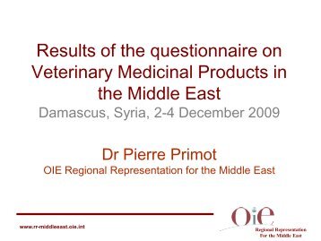 Results of the questionnaire on Veterinary ... - Middle East - OIE