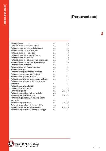 Portaventose mini con tastatore - Vuototecnica