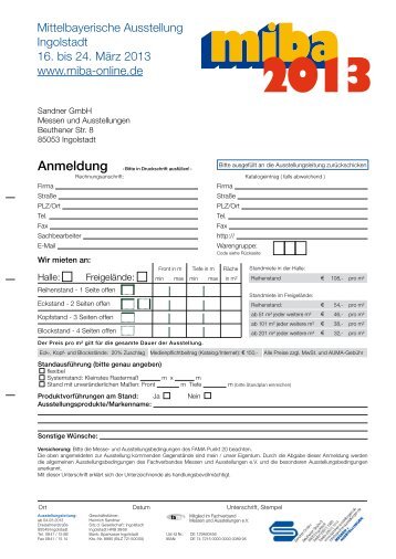 Anmeldung - miba