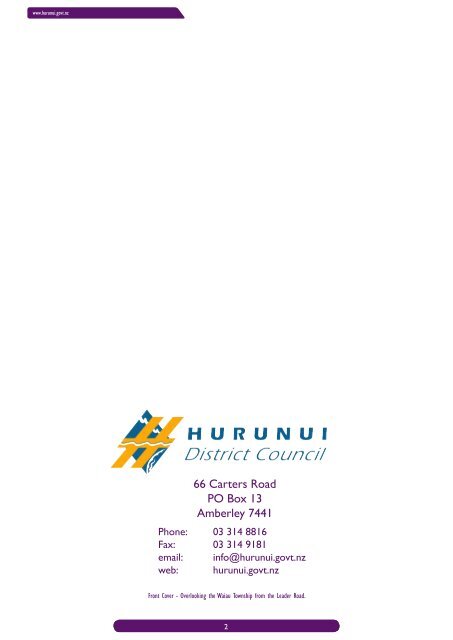 Long Term Community Plan 2012-2022 - Hurunui District Council