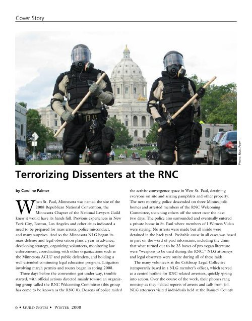 Terrorizing Dissenters at the RNC - National Lawyers Guild