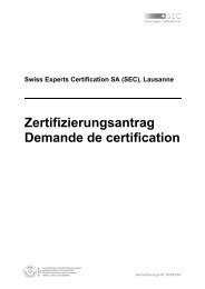 Zertifizierungsantrag Demande de certification - swiss experts ...